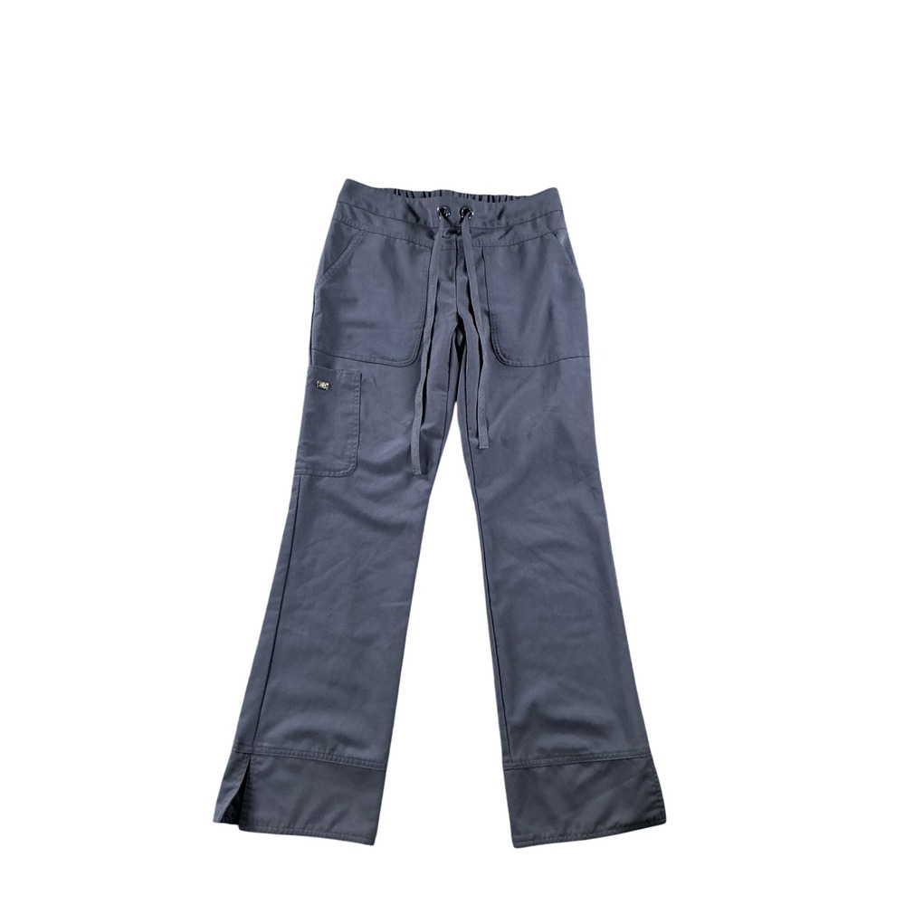 Greys Anatomy Signature by Barco Scrub Pants Gray XSP Flare Leg Cargo Drawstring